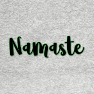 Green Namaste Hindu Yoga Greeting T-Shirt